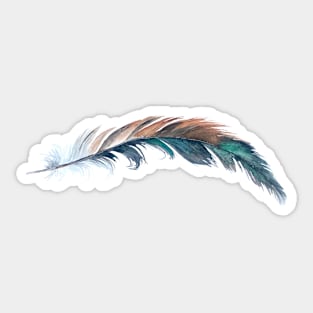 Free as a Bird Watercolor Feather Sticker